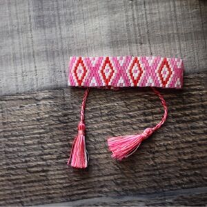 Pink and Red Miyuki seed bead Bracelet